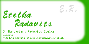 etelka radovits business card